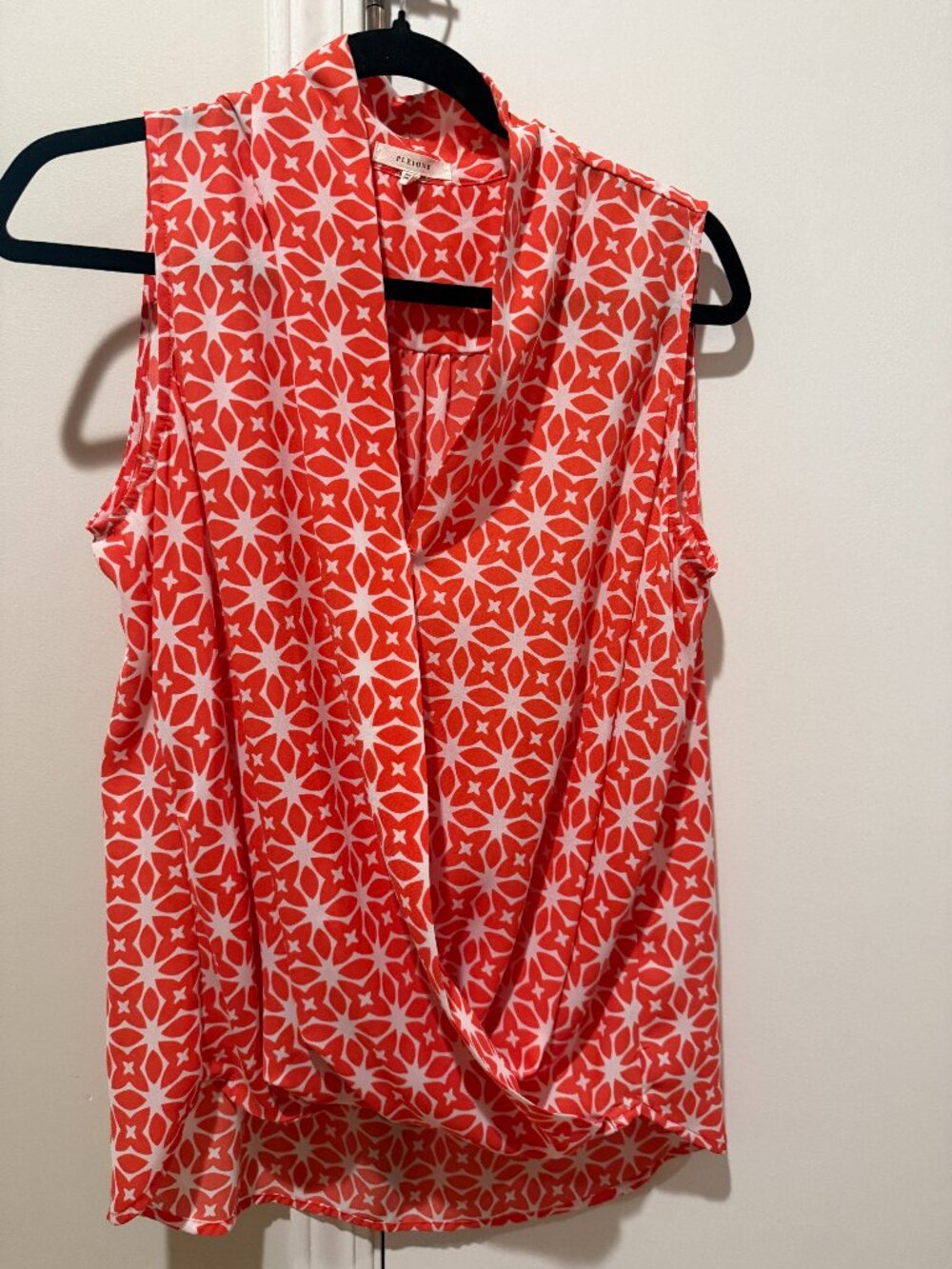 Pleione sleeveless faux-wrap blouse (M)